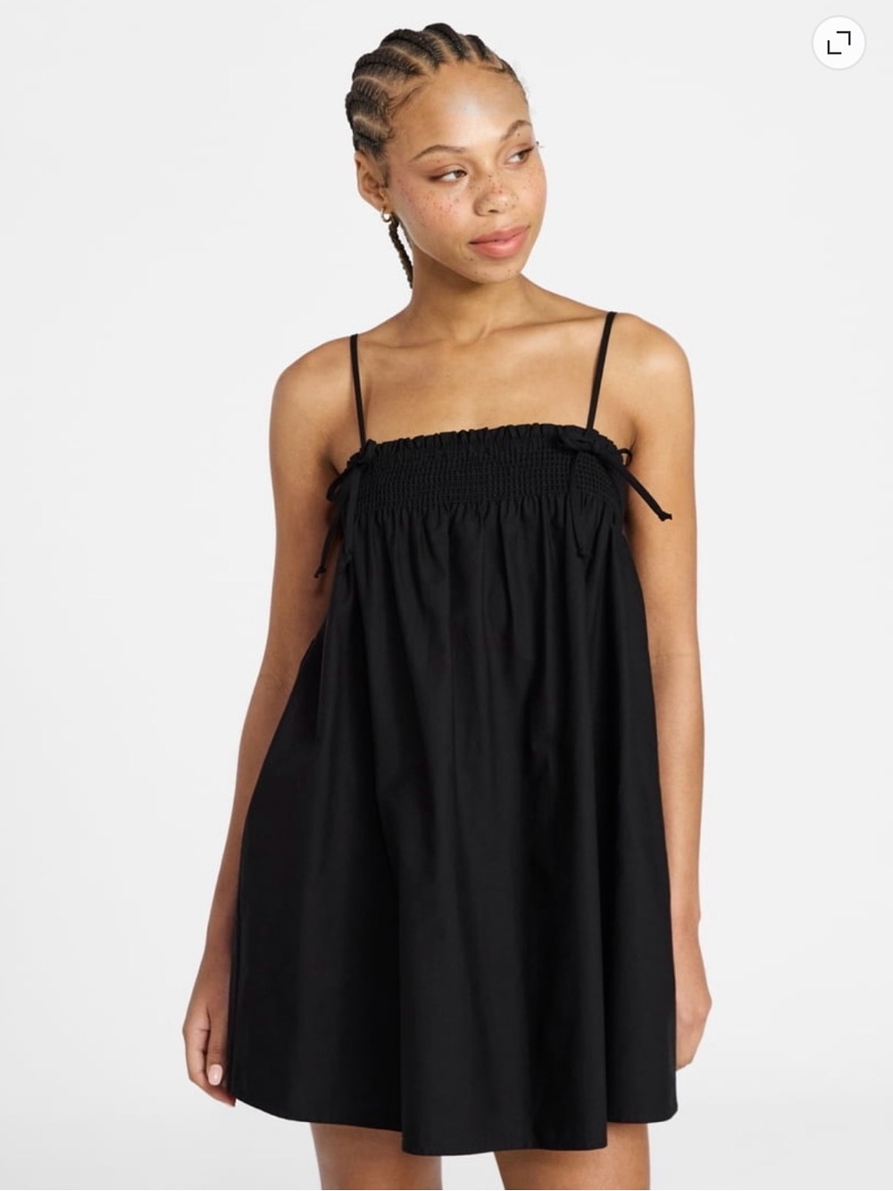 No Boundaries Black Smocked Strap Mini Dress